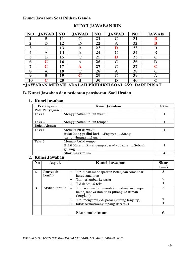 Latihan soal usbn sma sejarah indonesia dan kunci jawaban online pdf. Kunci Jawaban Usbn Bahasa Indonesia 2018