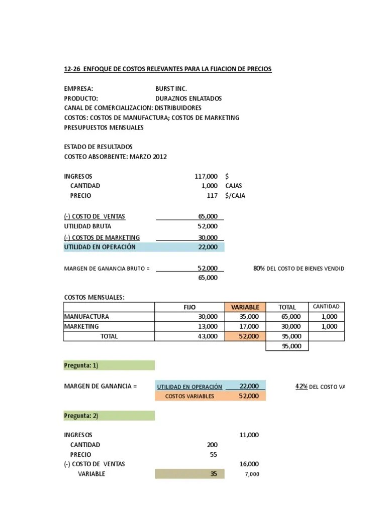 Ejercicios-Capitulo 12 - Horngren | PDF