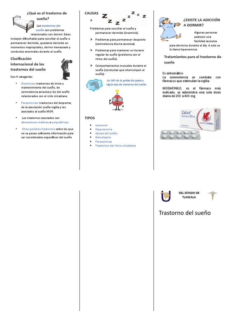 Qué Es El Trastorno De Sueño Triptico | PDF | Dormir | Fisiología