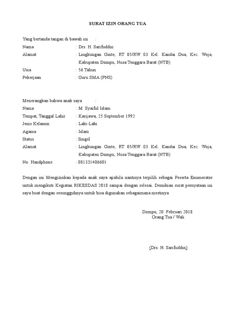 Check spelling or type a new query. Surat Izin Orang Tua