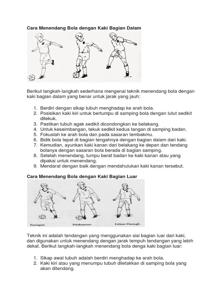 Cara Menendang Bola Dengan Kaki Bagian Dalam | PDF