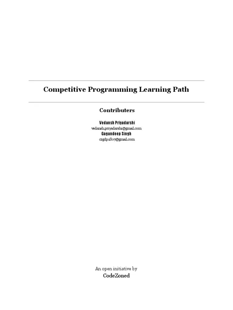 Competitive Programming Learning Path | PDF | Dynamic Programming ...