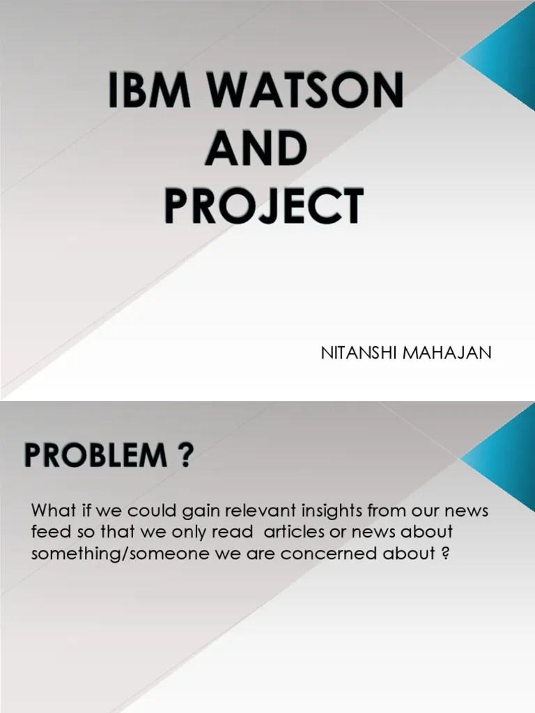 Ibm Watson | PDF | Watson (Computer) | Artificial Intelligence