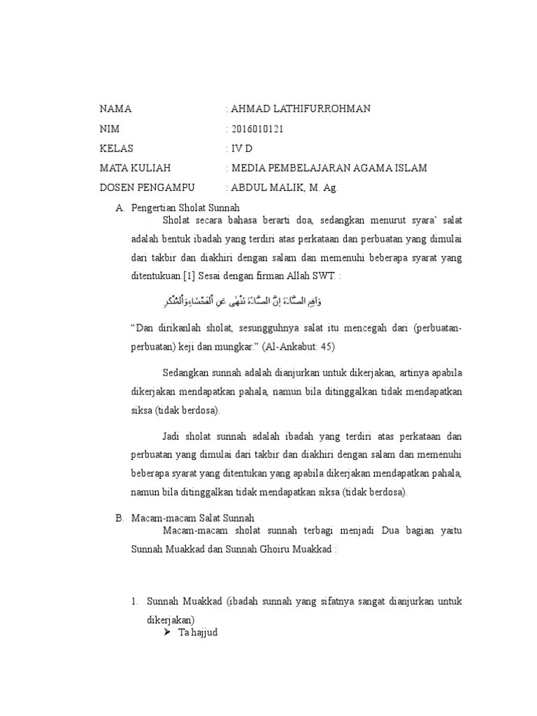Apakah Perbedaan Shalat Sunnah Muakkad Dan Ghoiru Muakkad - Terkait  Perbedaan