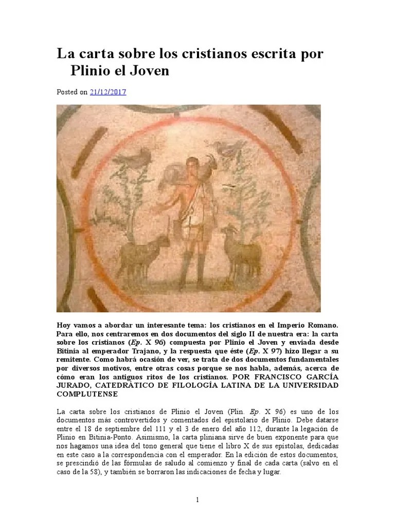 La Carta Sobre Los Cristianos Escrita Por Plinio El Joven | PDF | Tácito | Nerón