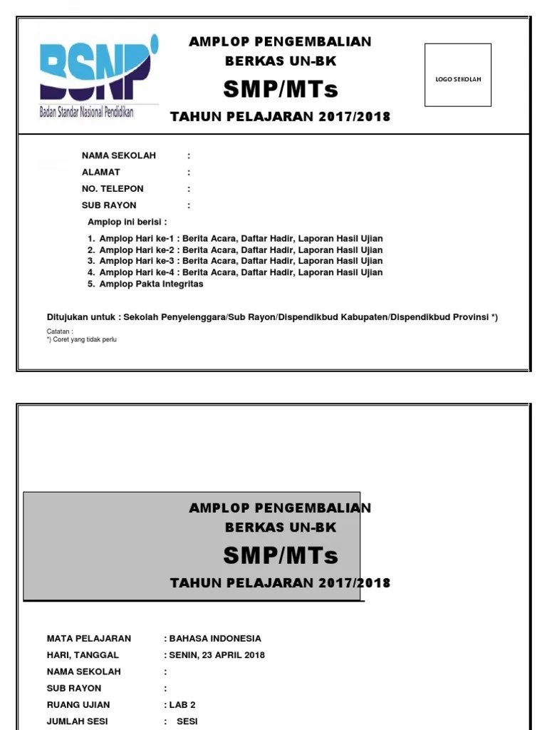 Baru 26 Amplop Soal Un Download Desain Amplop Pengumuman UN disini.