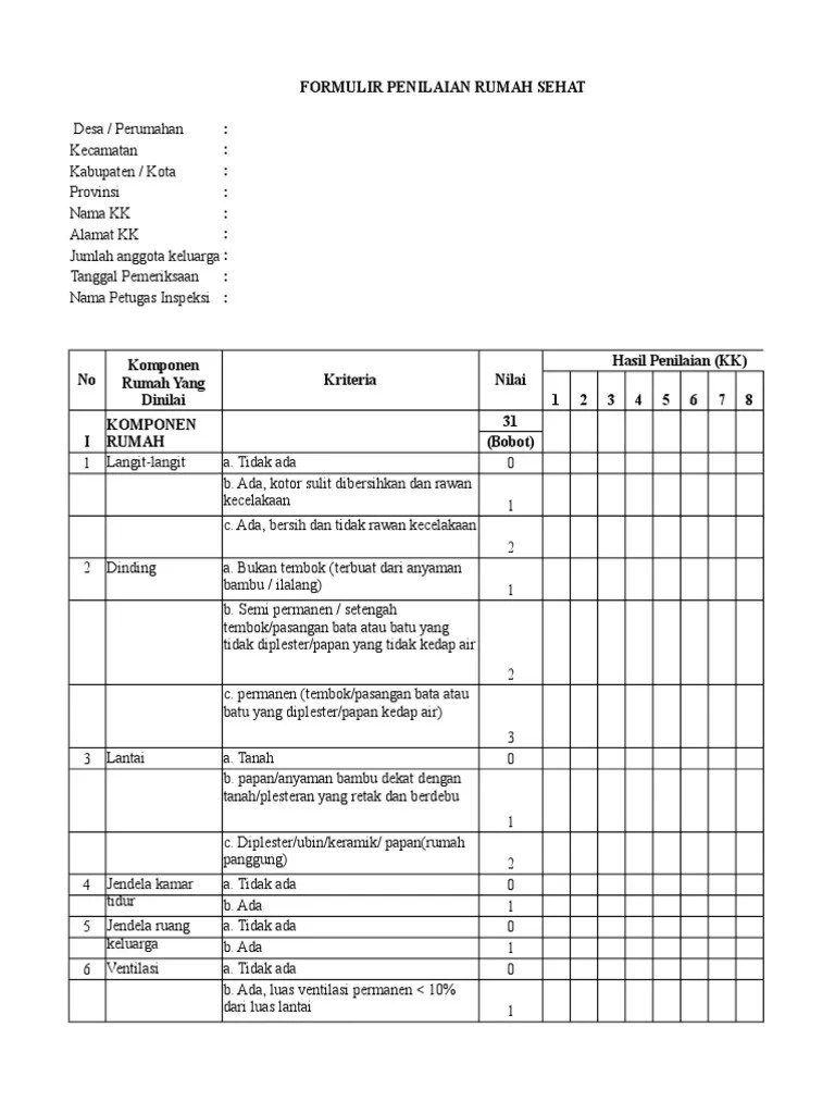 Leaflet lembar balik keluarga sehat idamanku. Form Ikl Rumah Sehat Pdf