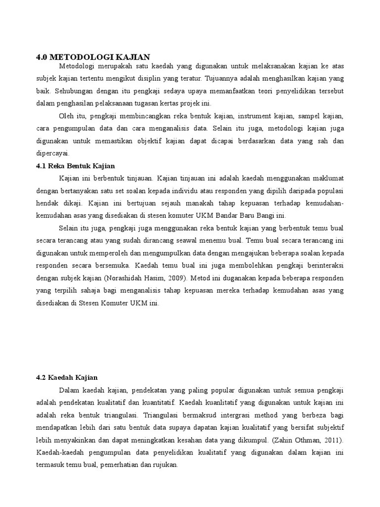 Oleh itu, bahagian ini akan … Contoh Pa Kk Kaedah Kajian Pdf
