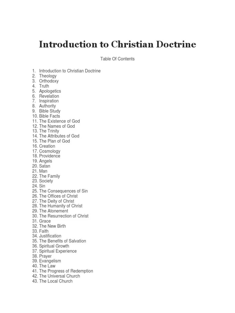 Introduction To Christian Doctrine - Sunday School Lessons | PDF | Revelation | Creed
