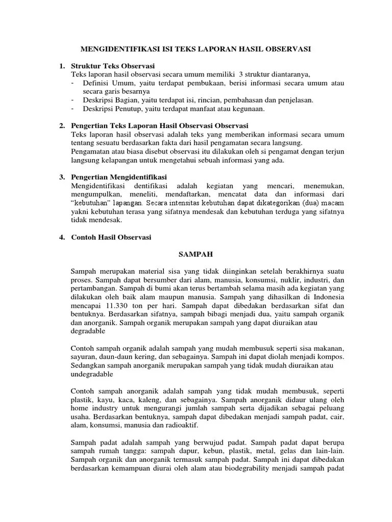 Contoh Laporan Hasil Observasi Tentang Usaha