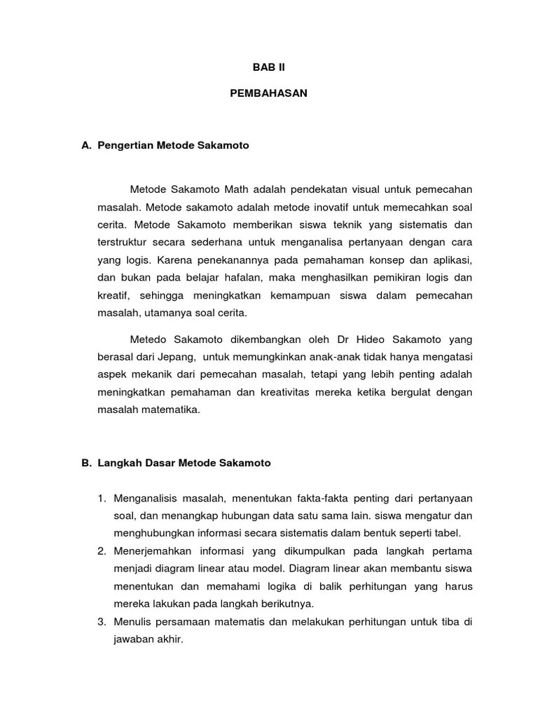 Pada makalah ini akan dipaparkan dasar hukum perlunya mahasiswa calon guru . Metode Sakamoto Pdf