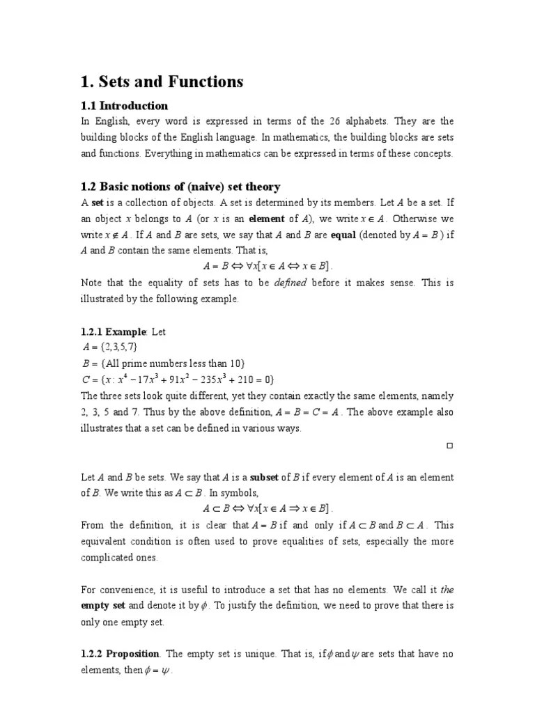 Sets And Functions | PDF | Function (Mathematics) | Mathematical Logic