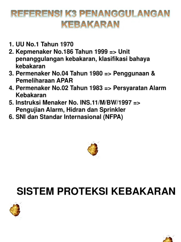 Tipe Kebakaran Menurut Permenaker No 4 Tahun 1980 - Berbagai Tahun