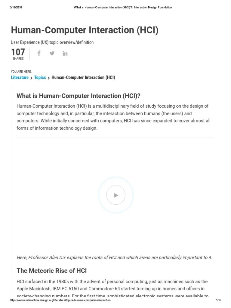 What Is Human-Computer Interaction (HCI) - Interaction Design ...