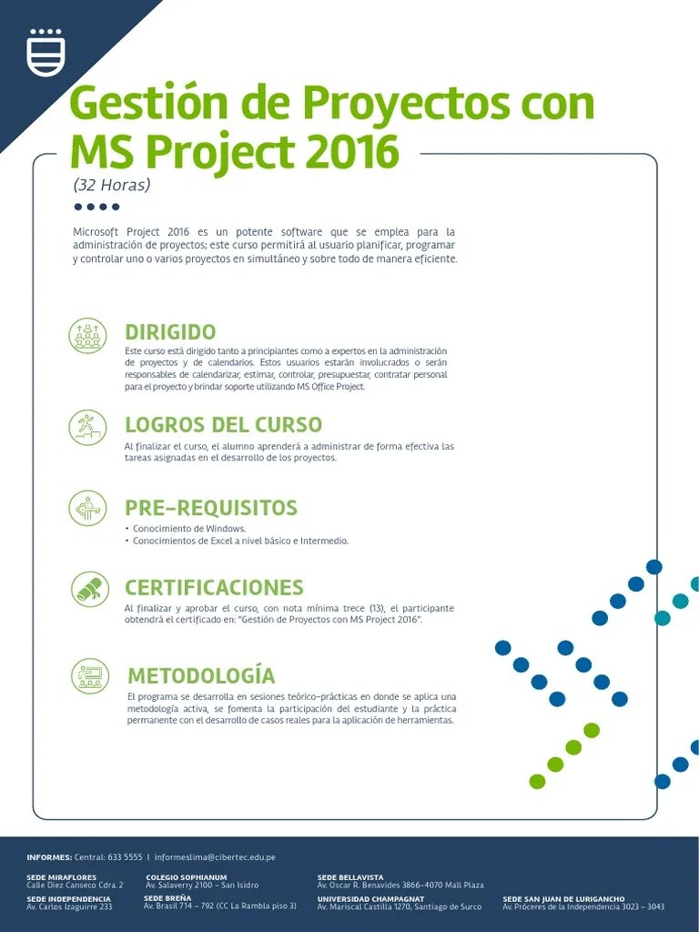 Gestion De Proyectos Con Ms Project 2016 | PDF | Gestión De Proyectos ...