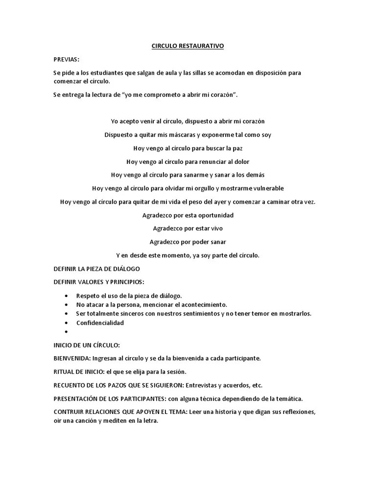 Circulo Restaurativo Pasos Is | PDF