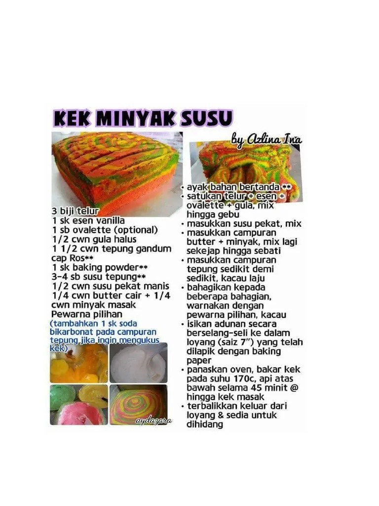 Resepi Kek Azlina Ina - Resepi Bergambar Resepi Kek Azlina Ina - Resepi Bergambar