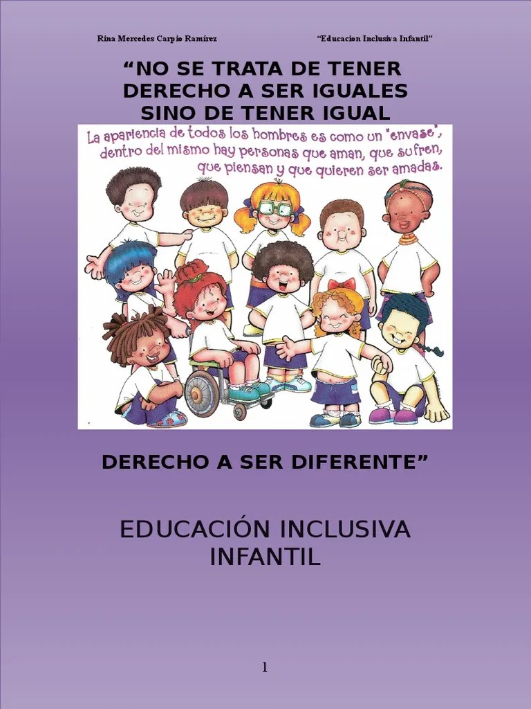 Educacion Inclusiva | PDF | Inclusión (Educación) | Invalidez