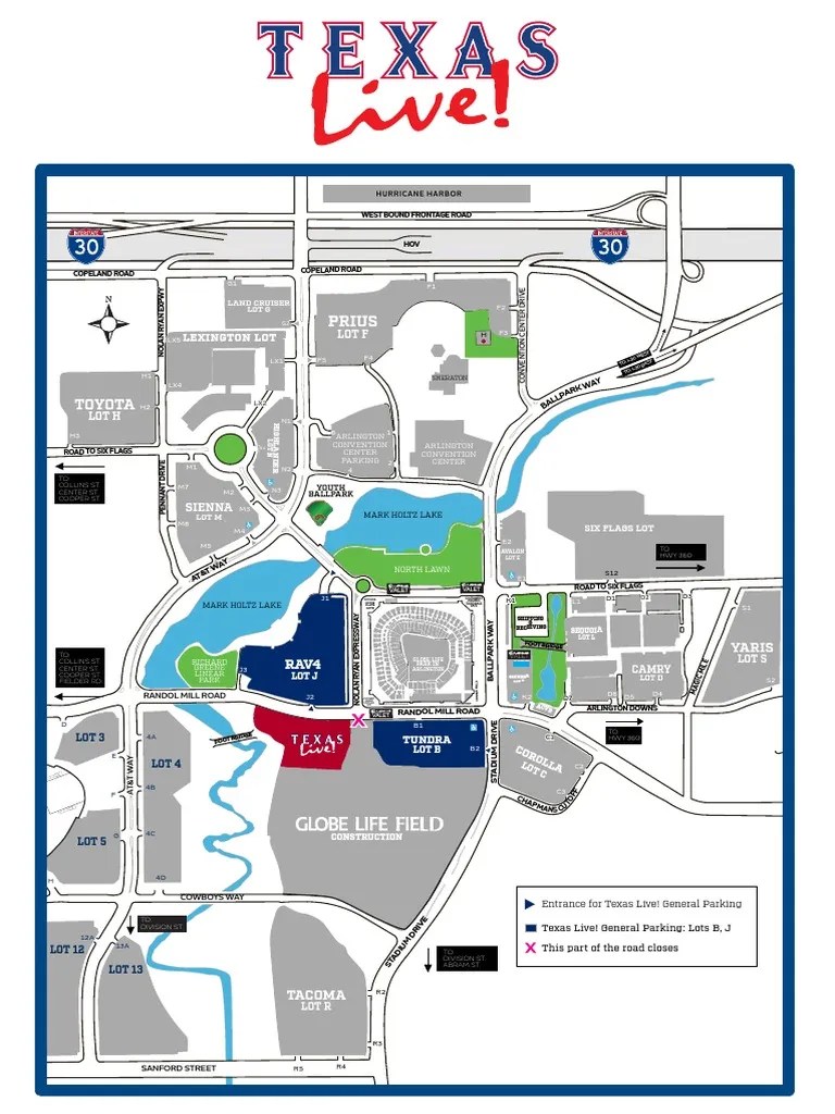 Texas live! parking map