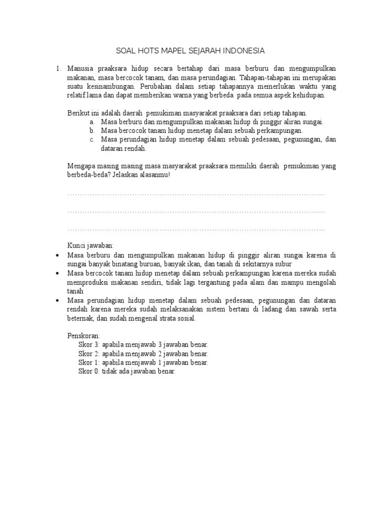 Musso dan amir syarifuddin b. Soal Sejarah Hots Pdf