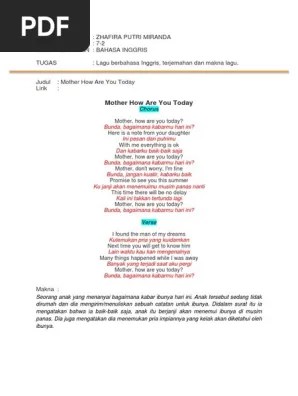 Layanan mobile dari situs entertainment terbesar indonesia, . Lagu Mother How Are You Today Pdf
