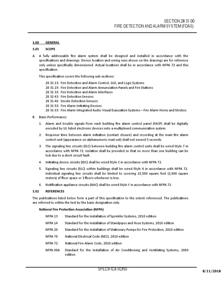 FDAS Specifications | PDF | Battery Charger | Power Supply