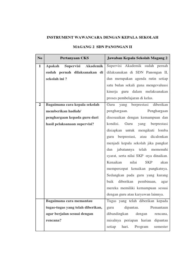 Apakah sebelum pembelajaran dimulai para guru melakukan . Contoh Pertanyaan Wawancara Dengan Kepala Sekolah Sd Rasanya