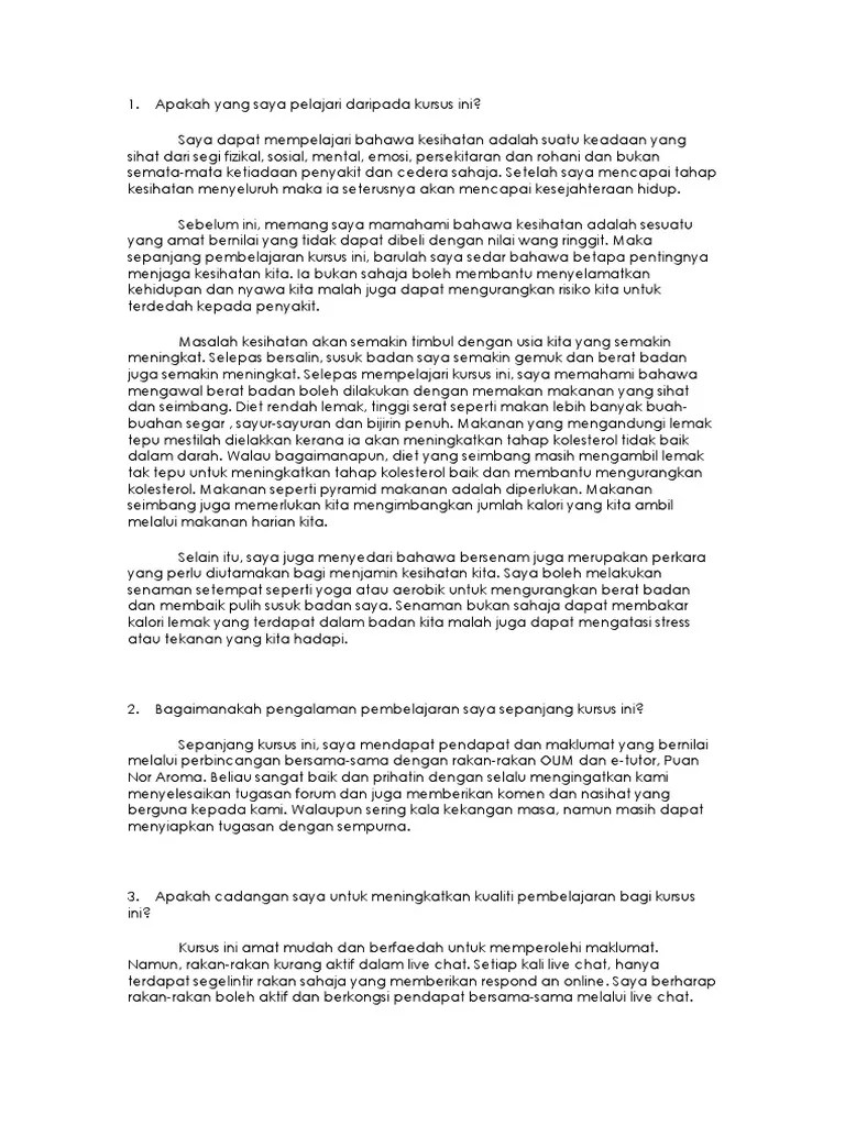 Petua untuk penulisan jurnal terapi. Laporan Refleksi Mpu 3313 Pdf