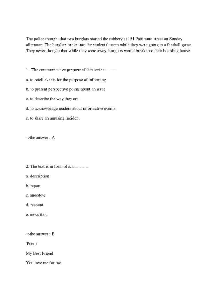 I have not winced nor cried aloud. Contoh Soal Poem Kelas 11 Beserta Jawabannya