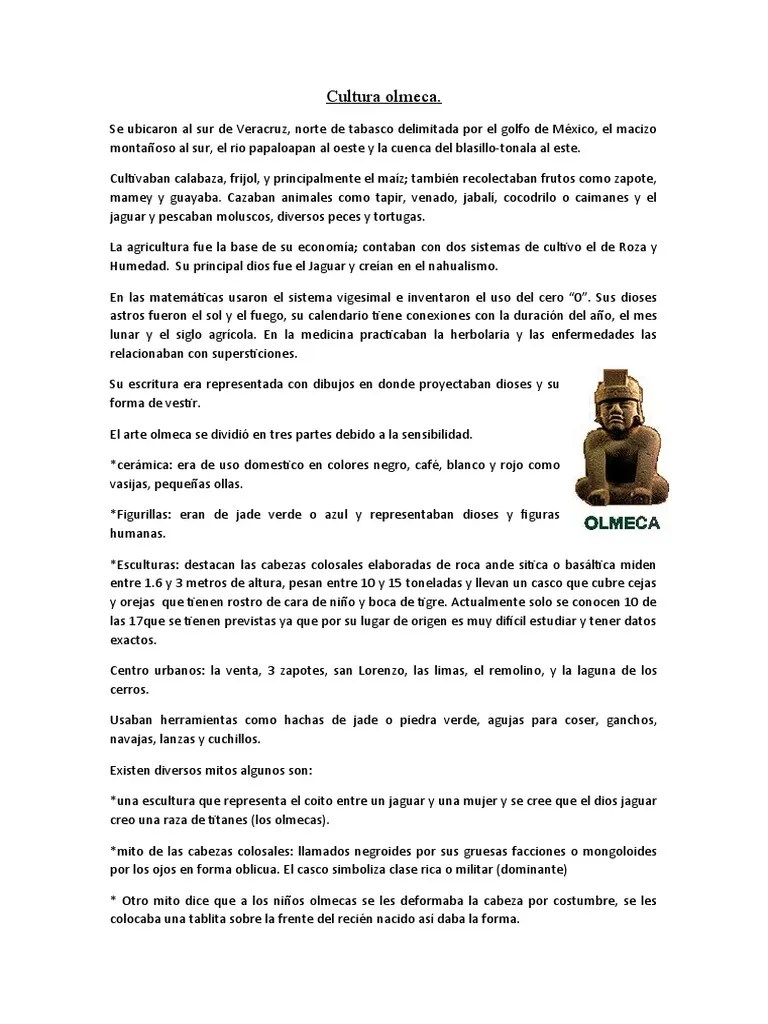 Cultura Olmeca | PDF