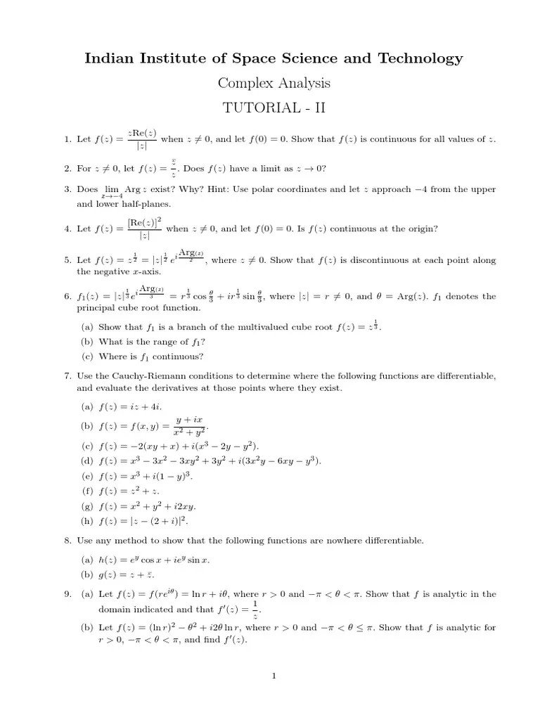 Complex Analysis | PDF | Derivative | Function (Mathematics)
