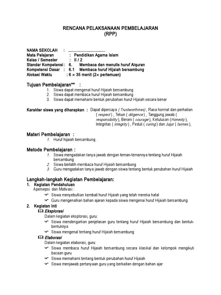 Pada kesempatan ini saya akan berbagi rpp pai sd kelas 1, 2, 3, 4, 5, 6 k13 revisi 2018 yang bisa bapak/ibu guru download filenya tersebut . Rpp Pai Kelas 2 Semester 2 Pdf