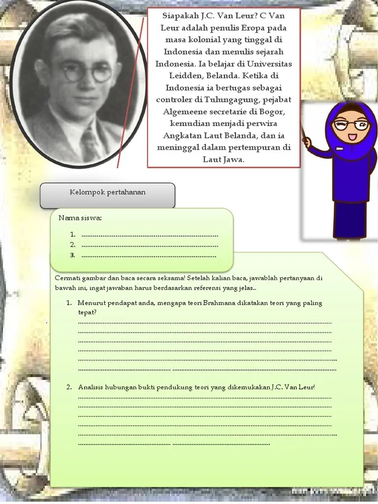 1.) teori brahmana oleh jc. Lkpd 3 Van Leur