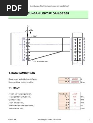 Apakah anda sedang mencari informasi perhitungan struktur baja ringan dengan excel. Perhitungan Sambungan Dengan Exel 1 Pdf