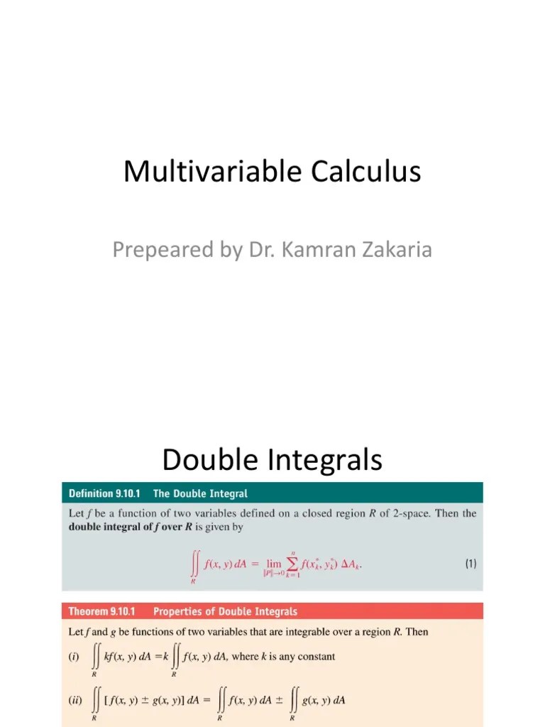 Multivariable Calculus 1 | PDF | Integral | Multivariable Calculus