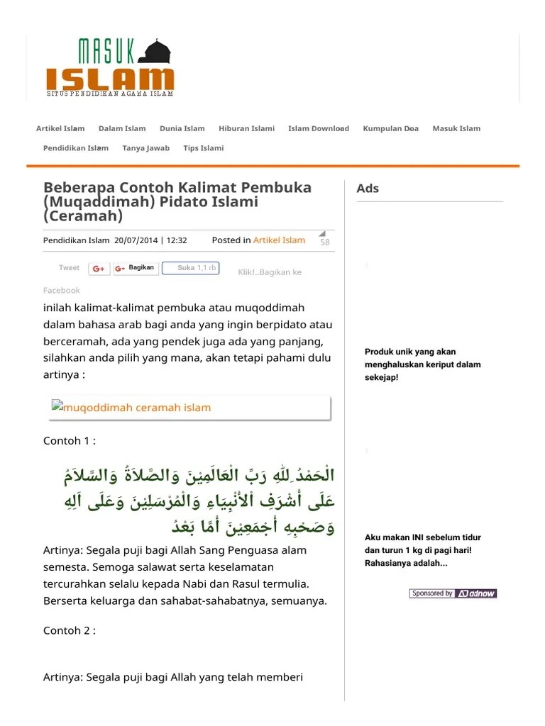 Terdapat pidato kenegaraan dan pidato keagamaan yang . Contoh Kalimat Pembuka Pidato Islami Kumpulan Contoh Terbaru