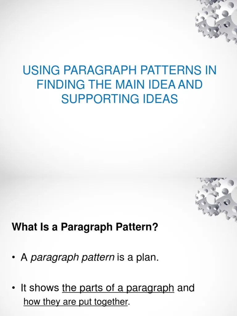 Lutfi Milenia Ramadan - 1b-PARAGRAPH PATTERNS AND METHOD OF DEVELOPMENT IN  FINDING MAIN IDEAS AND SUPPORTING IDEAS PDF | Jack And The Beanstalk |  Sentence (Linguistics)
