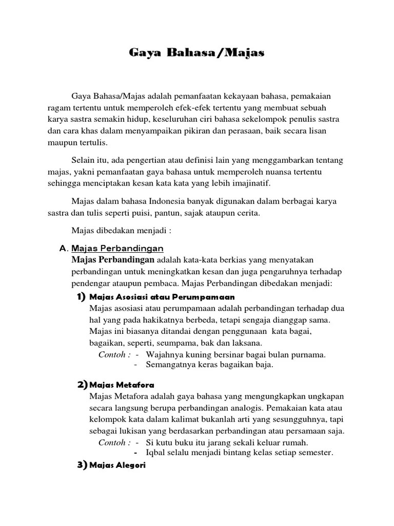 Kisah kasih kita ketika masa sekolah . Majas Pdf