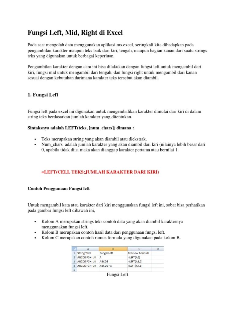Fungsi Left Mid Right | PDF