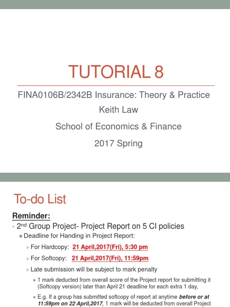 Tutorial 8 Slides | PDF | Insurance | Service Industries
