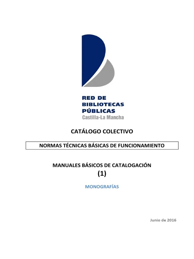 Manual De Catalogacin De Monografias Marc21 | PDF | Catalogación | Comillas