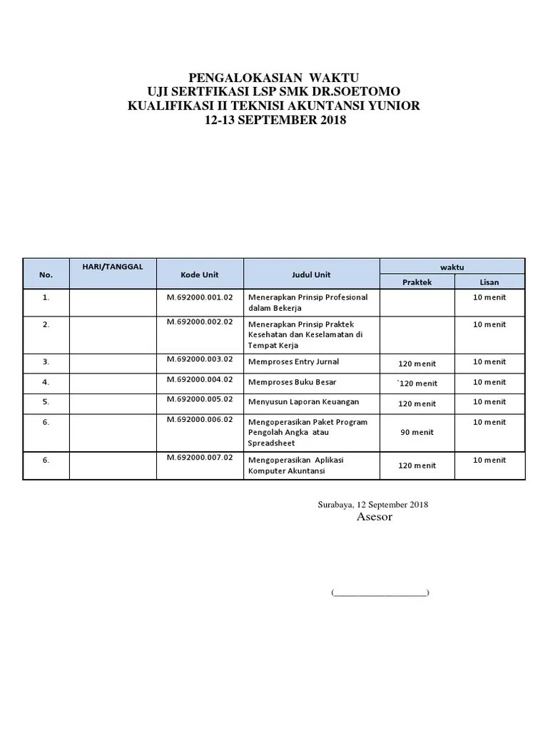 Contoh soal dapat anda lihat di bawah ini. Estimasi Ujian Lsp Pada Saat Uji Witness