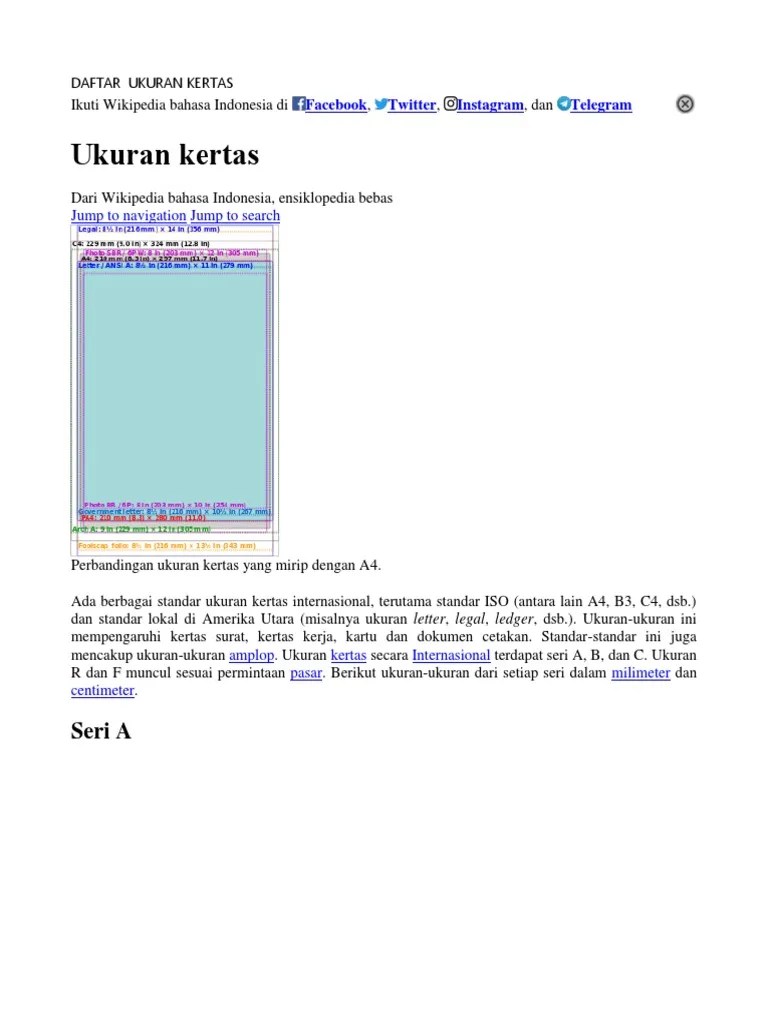 Ukuran kertas (folio/f4 21,5 cm x 33,0 cm) (8.5 inch × 13 inch). Standard Ukuran Kertas Pdf