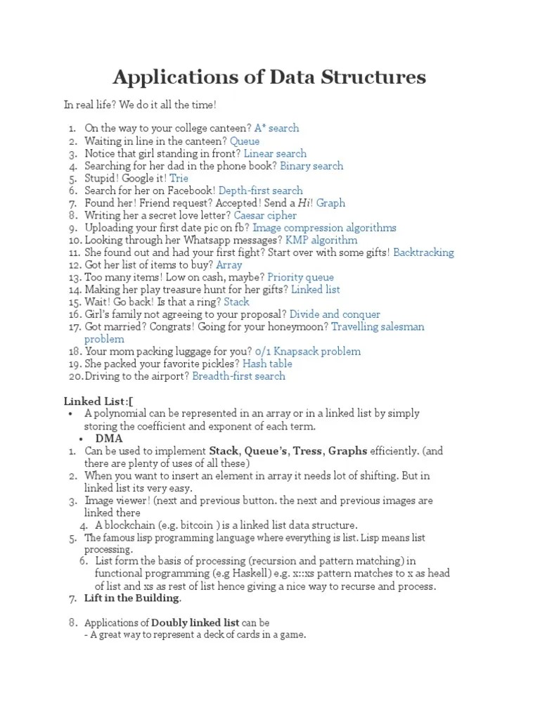 Applications Of Data Structures | PDF | Scheduling (Computing) | Web ...