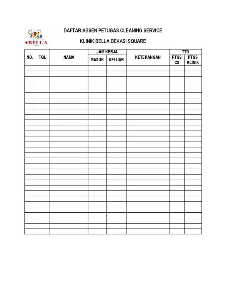 Absensi Format Excel Papan Belajar 26 Februari sd 25 Maret Karyawan.