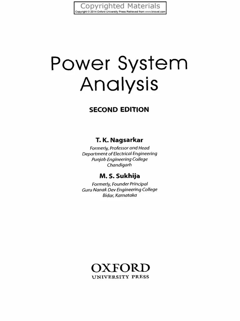 Nagsarkar T K Sukhija M S Power System Ana B Ok Xyz