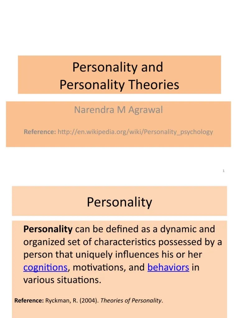 An Overview Of Major Personality Theories And Philosophical Issues In ...