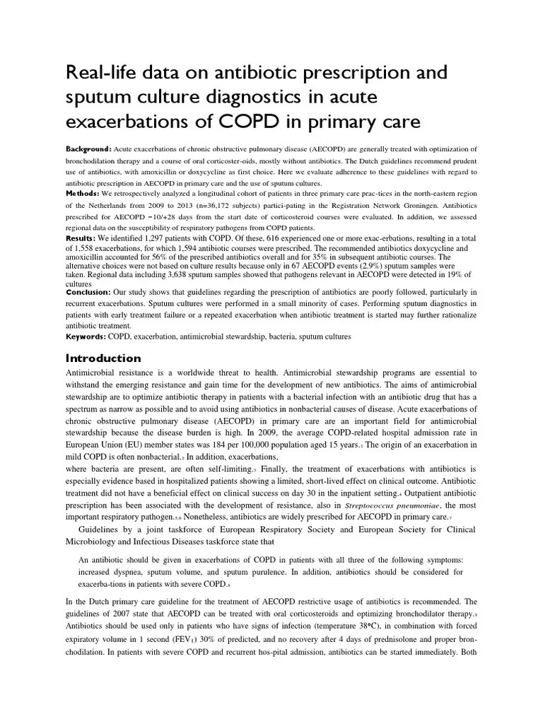 Jurnal Copd | PDF | Antimicrobial Resistance | Chronic Obstructive Pulmonary Disease
