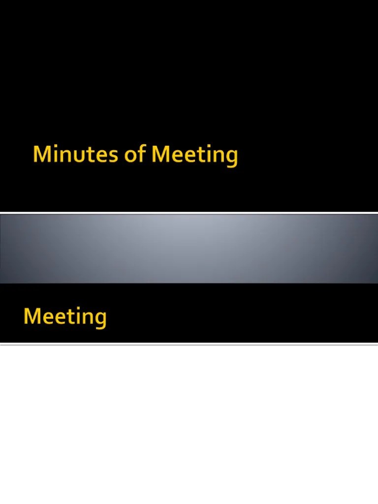 Minutes Of Meeting | PDF