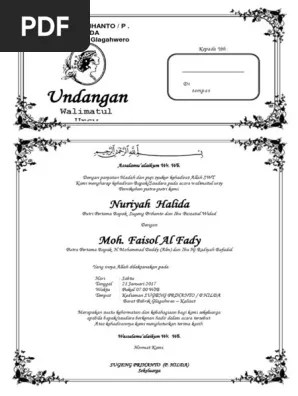 30 desain tiga kolom undangan walimatul ursy yang terakhir cukup elegan dan minimalis tapi terlihat sangat indah. Undangan Walimatul Ursy Pdf